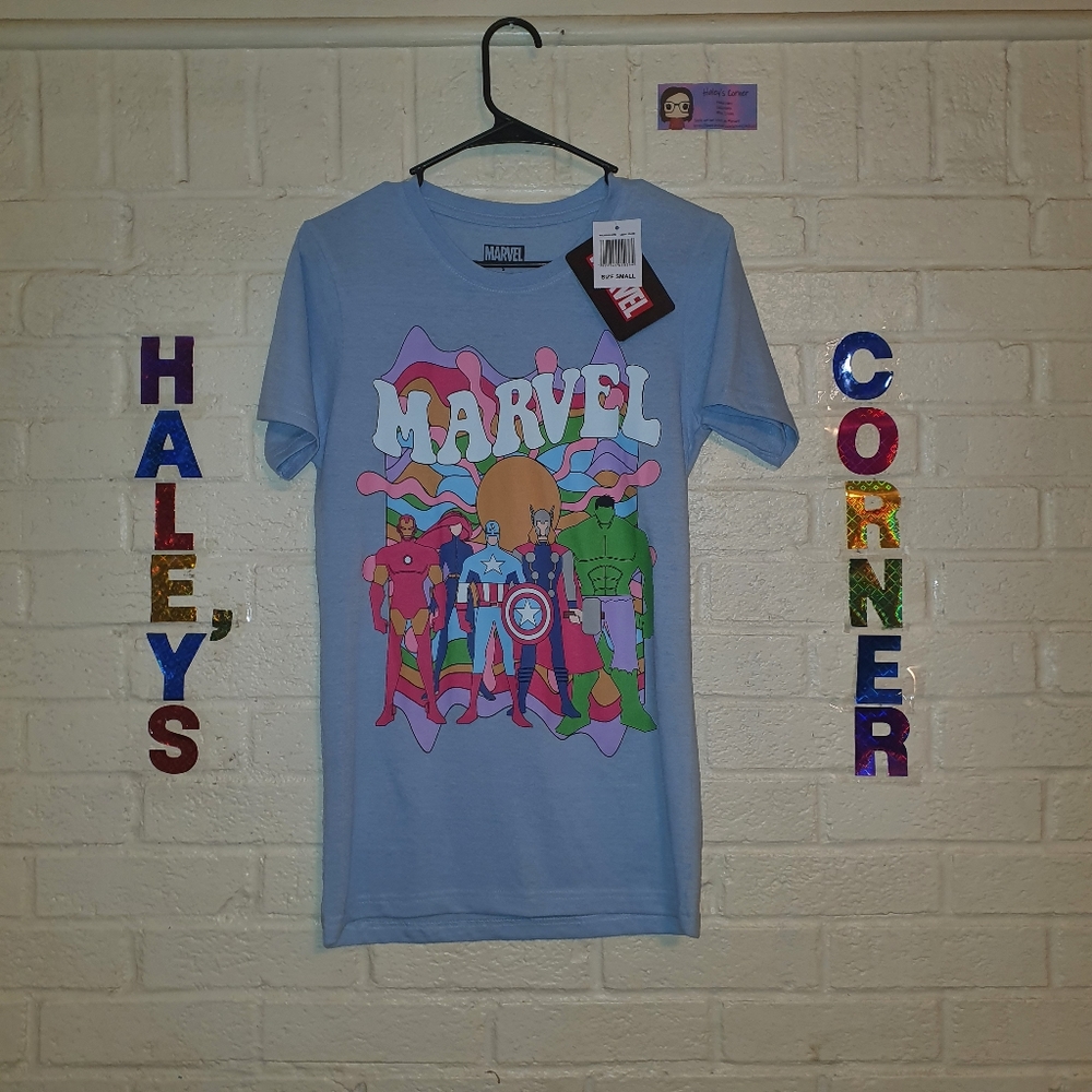 Marvel Adult T shirt Size Small Short Sleeve Funny Art 60s